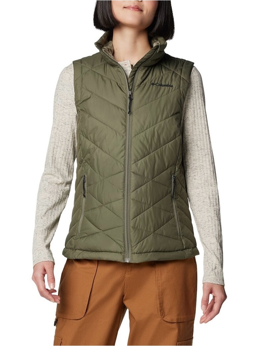 NWT $110 Columbia Heavenly II Omni-Heat Quilted Vest Woman’s XXL Stone Green
